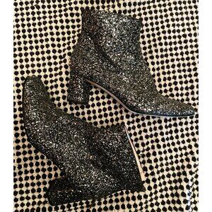 Kate Spade Women's Glitter Junelle Bootie SZ 8 glitter disco holiday